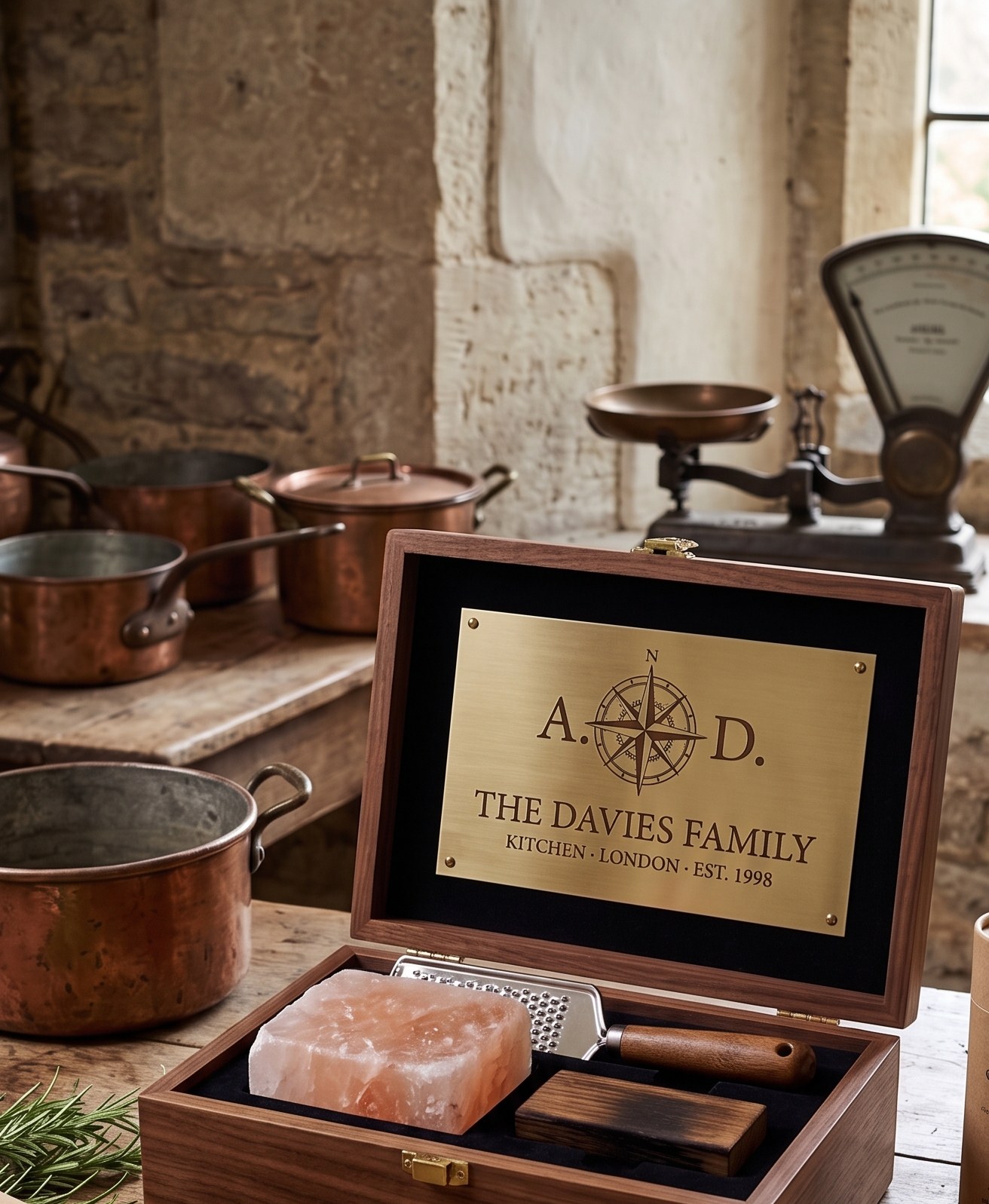 Founder's Box with brass plaque