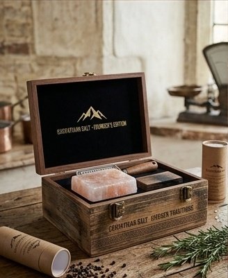 Box contents with grater and salt