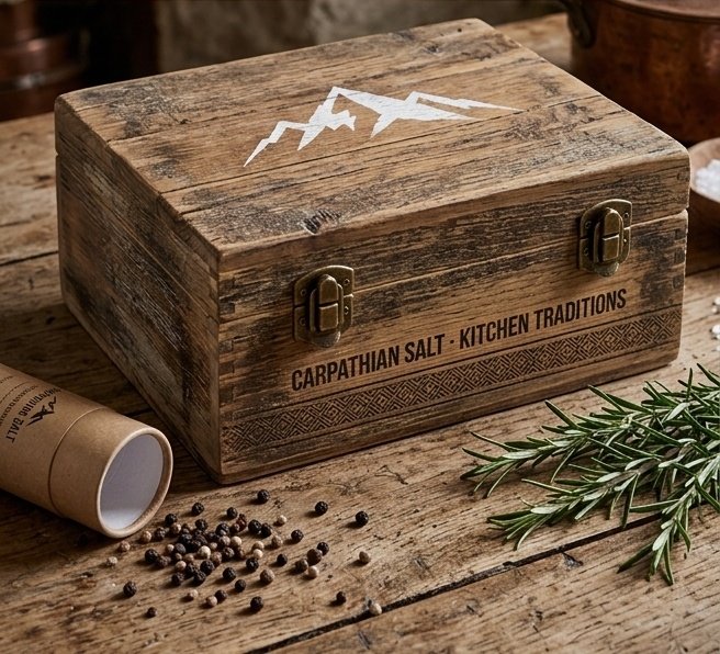 Handcrafted wooden box closed
