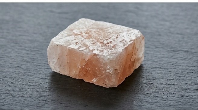 Himalayan pink salt block close-up
